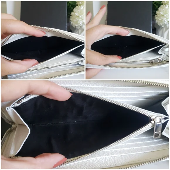 *SOLD* Authentic Pre-owned Yves Saint Laurent Grain De Poudre Zip Long Wallet - Picture 7 of 15